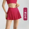 Verano 2025 Nueva Falda Plisada Yoga Fitness Anti-Exposición Falda Corta Deportiva Secado Rápido Falda de Tenis Moda