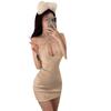 Bai Ling lingerie sexy uniforme sexy saia envolvente quadril boate garota quente paixão oca tentação vestido de uma peça