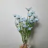 Flores Artificiales Azules de Gama Alta Decoración Suave para Interiores Paisajismo Flores Falsas Boda Hotel Decoración de Ingeniería Fabricante de Flores Artificiales Venta al Por Mayor