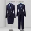 Traje Gris Traje para Mujer, Ropa Profesional de Primavera y Otoño, Ropa de Trabajo Estilo Diosa, Ropa de Trabajo del Departamento de Ventas de Joyería, Elegante