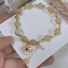Pulseira de Grama da Sorte Exquisita de Luxo Leve Cor Ametista Pulseira de Cristal de Quartzo Presente de Feriado Aniversário Elegante Pulseira para Melhor Amigo