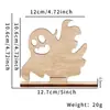 Ornaments de mesa de madeira para Halloween, fantasma, bruxa, espantalho, projeção, mesa, adereços de silhueta de zoeira de terror