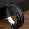 Nuevo Pulsera de Cuero Retro Europea y Americana con Hebilla Magnética Estampado de Cruz Creativo Pulsera con Dijes de Moda Reunión Casual para Hombres