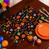 Serie de Halloween Transfronteriza Tela Cuadros Manteles Individuales, Manteles Individuales, Sala de Estar, Mesa de Comedor Occidental, Decoración de Cafetería, Aislamiento Térmico Personalización