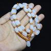 Atacado Jade Branco Natural Irregular Material de Semente Colar de Jade Branco Colar de Pedra Bruta Corrente Estilo Chinês Corrente Trançada Cabacinha Corrente de Suéter