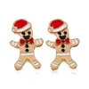 Pendientes de Navidad con diamantes copo de nieve árbol de Navidad corona aleación pendientes de aceite Europa y Estados Unidos creativos nuevos pendientes de Navidad