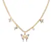 Collar de Mariposa con Circonita Dorada para Mujer 2025 Nuevo Lujo Ligero Alto Sentido Exquisito Diseño Original Cadena para Clavícula Al por Mayor