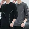 [Destacado] Camiseta de manga larga para hombre, adecuada para primavera y otoño, estilo casual, cuello redondo, corte holgado, transpirable, versátil y ligera, camiseta interior
