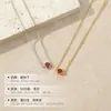 Bajo el Árbol Banyan Plata de Ley S925 Pulsera Vintage Transfronteriza de Granada Roja con un Solo Diamante para Mujer, Simple y Lujosa, Joyería Chapada en Oro de 18K