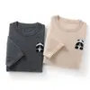 Nuevo y Elegante Jersey de Manga Corta para Mujer 100% Cachemir Puro Cuello Redondo Tejido Jacquard de Panda Lindo Suéter Cálido