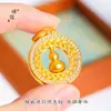 Accesorios Dorados Vintage para Manualidades con Colgante de Calabaza con Mantra de Seis Caracteres Incrustado de Diamantes para Mujer