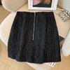150 kg Talla Extra Grande para Mujer Gordita mm Tweed Pequeño Fragante Moda Falda de Línea A Delgado Nuevo Estilo Primavera y Otoño 2025