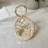 Cesta de bambú pequeña de bolsillo para almacenamiento, accesorios de fotografía para casa de bebé, joyería de bricolaje para niña Mori, cesta decorativa de colores primarios