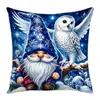 Capa de Almofada com Elementos de Natal Estilo Americano, Capa de Almofada de Tecido Estampado com Rena e Papai Noel para Quarto de Criança, Sala de Estar, Sofá