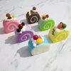 Bolo Fruta Falsa Pão Modelo Rolo Suíço Janela Geladeira Doméstica Adesivo Decoração Fotografia de Alimentos Brinquedo