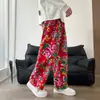 Verano 2025 Nuevo Estilo Hong Kong Ins Estampado Digital Completo Pantalones Casuales para Hombre Pierna Recta Perezosa Pantalones Largos Ropa para Mujer