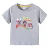 2023 Nueva camiseta de manga corta de verano para niños, estilo coreano, para niños y niñas, de algodón, de media manga.