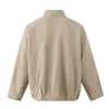 Vibe marca de moda americana color sólido holgado chaqueta abrigo temporada de primavera y otoño para hombre diseño de dobladillo plisado sentido de diseño estilo ropa de trabajo