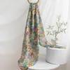 Nuevo Producto de Primavera: Bufanda de Seda Floral Verde para Mujer, Chal Largo de Seda, en Stock para Venta al por Mayor