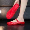 Sandalias Planas Versátiles de Cristal de Gelatina de Lujo Ligero Estilo Coreano, Punta Cerrada, Transpirables, con Diseño Hueco, Cómodas, Zapatos Mary Jane