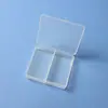 Caja de Polipropileno de 2 Compartimentos para Embalaje Reciclable y Almacenamiento de Accesorios y Piezas Pequeñas, Caja Organizadora Transparente de Plástico de Doble Compartimento para Hilo y Agujas
