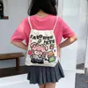 Mochila con Cordón de Dibujos Animados de Conejito Retro Original Bolsa de Lona de Gran Capacidad para Mujer Nueva 2025 Mochila de Viaje para Estudiante