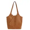 Nuevo Bolso de Hombro Grande de Gamuza de Moda Otoñal para Mujer, Bolso de Mano de Alta Gama, Bolso Pequeño Versátil de Color Sólido de Moda