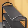 Zapatero sencillo de varios niveles para dormitorios, económico y adecuado para espacios pequeños y estrechos en apartamentos de alquiler; una solución de almacenamiento compacta y minimalista
