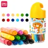 Deli 72054 Palitos de Colores Solubles en Agua Jardín de Infancia 12 Colores Pasteles al Óleo Lavables Pincel de Pintura para Bebés Crayón
