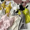 Chaleco Hermoso de Espalda Ancha con Escote en U para Mujer con Copas Fijas, Corte Ajustado, Efecto Fruncido, Se Puede Usar como Prenda Base o Exterior