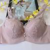 Roupa íntima feminina plus size estilo francês sexy de renda ultrafina para seios grandes com efeito emagrecedor conjunto de sutiã sem aro para moça