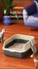 Caja de Arena para Gatos Extra Grande Desmontable de Alta Calidad Semi-Cerrada Fácil de Limpiar con Paredes Laterales Altas Hecha de Plástico Duradero