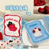 Espelho pequeno mini formato de coração de cereja fofo estilo coreano ins para retoques rápidos, espelho de maquiagem, espelho de bolso portátil de dupla face