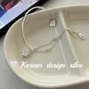 Estilo Coreano Personalidad Simple Nicho Adornos Plata Plata Esterlina S925 Media Pulsera Media Pulsera Costura Estrella Zircón Pulsera para Mujer