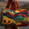 2026 Novo Modelo Transfronteiriço Estilo Pintura a Óleo Série 1 Curta Distância Portátil Acolchoada Bolsa de Viagem Multifuncional Esportiva Fitness