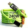 Em estoque cabo de dados para celular 240W carregamento rápido inteligente alta potência carregamento rápido para Apple Huawei tipo-c linha de carregamento