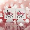 Capa de Copo Exclusiva Transfronteiriça Estampada Wifey&Hubby Comércio Exterior Casal de Casamento Festa Manga Isolante para Bebidas