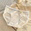 Pantaletas de algodón puro con entrepierna extendida, algodón Clase A, bragas de mujer con estampado de dibujos animados japoneses lindos, transpirables para niñas