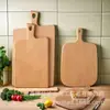 Tabla de Comida Cocida de Madera Plato para Comida Occidental Rectangular de Ébano Tabla para Pizza Plato de Frutas con Asa Plato de Cena Madera Maciza Tabla para Bistec