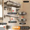 Toallero de baño gris pistola, estante de almacenamiento para baño sin perforaciones, kit de inodoro con estante integrado, toallero