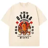 Camiseta Gráfica Divertida Polvo Bêbado Osaka Dotonbori Lavagem Vintage Japão Harajuku Manga Curta Unissex Algodão