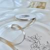 Rollo Grande de 50 Yardas Accesorios de Satín, Cinta Plateada, Accesorios para el Cabello con Moño, Nuevos Accesorios Florales Decorativos Estilo Coreano