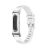 Adecuado para Google Galaxy Fitbit Air, marco de reloj de metal de lujo, correa de reloj de silicona transparente tipo gelatina