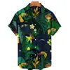 Camisas de Playa Europeas y Americanas Transfronterizas para Hombre con Animales de Selva Tropical Impresos en 3D, Tops Casuales y a la Moda de Manga Corta