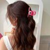 Horquilla de dibujos animados con forma de oso de fresa, accesorio para el cabello, cuchara trasera, pinza de tiburón mediana