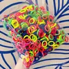 500 Pacotes Argola de Toalha Sem Costura Elástico de Cabelo Infantil Elástico de Cabelo para Bebê Não Danifica o Cabelo Corda de Cabelo Anel de Polegar Corda de Cabeça para Meninas