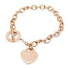 Joyería Minimalista Japonesa y Coreana con Forma de Corazón Acero Inoxidable Broche de Estilo T Ot Pulsera de Corazón para Mujer Accesorio de Mano Versátil de Corazón de Melocotón Venta al por Mayor