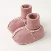 Zapatos y calcetines para bebé de imitación de piel integrados para Otoño e Invierno, calcetines cálidos para bebé, suela suave para niño pequeño, forro de felpa, ante, talón anticaída