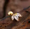 Unha de Osso de Orelha Zircônia de Aço Inoxidável Casual e Personalizada, Joia de Piercing de Unha de Orelha Micro-Embutida Exquisita e Compacta 0.8*6*4mm