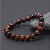Pulsera de Piedra Ojo de Tigre Rojo Piedra de Madera Ladrillo Piedra Ojo de Tigre Rojo Joya de Buda Pulsera de Cuentas Ojo de Tigre Rojo Vive Transfronterizo